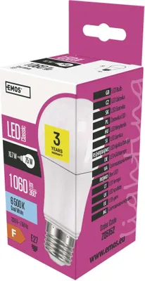 LED žárovka Classic A60 / E27 / 10,7 W (75 W) / 1 060 lm / studená bílá