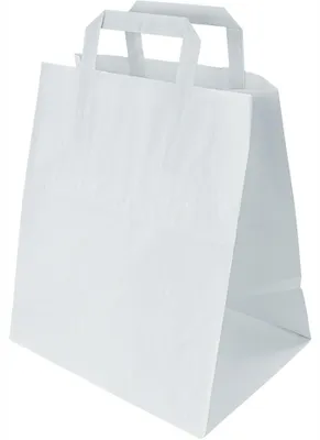 Produktbild von Allbag Papiertüte 25x11x32 cm Weiß Flachhenkel 25 Stück