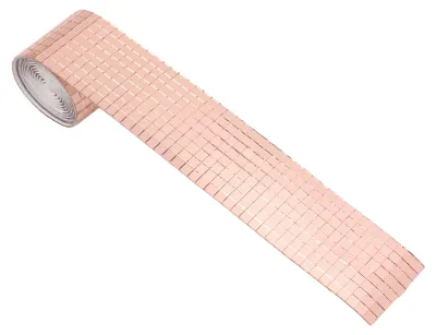 Produktbild von 1600 Stück selbstklebende Spiegelmosaikplatten, quadratische Glasfliesenaufkleber für die Heimdekoration, Roségold