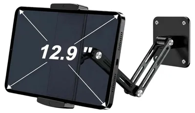 Immagine prodotto di Supporto per tablet in alluminio, estensibile, girevole a 360°, regolabile in altezza, pieghevole, compatibile con schermi da 4,7 a 13 pollici