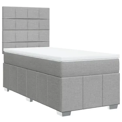 Produktbild von vidaXL Boxspringbett mit Matratze Hellgrau 100x200 cm Stoff