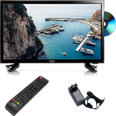 Produktbild von XORO HTC 2249 21,5" Zoll (55 cm) LCD Fernseher HDTV Triple Tuner integrierter Slot-In DVD Player USB 2.0 Mediaplayer CI+ Schacht 12V Anschluss Schwarz