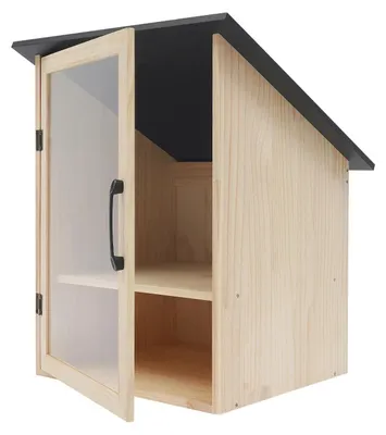 Produktbild von Bücherschrank - 2 Ebenen - Für Außen & Innen - Kiefer & Acryl - 1 Tür - Klein - Schwarz