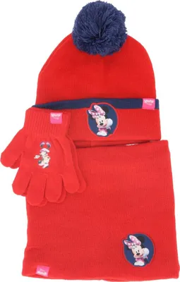 Produktbild von Minnie Mouse Set – Mütze, Schlauchschal & Handschuhe für stylische Wintertage Rot