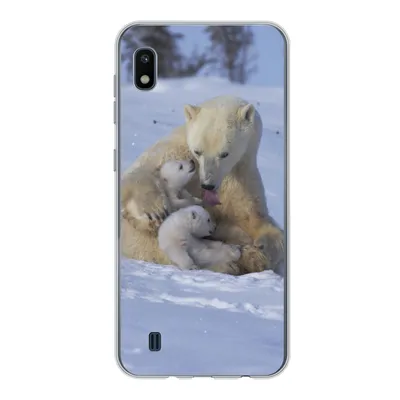 Produktbild von MuchoWow® Handyhülle Schutzhülle Hülle für Samsung Galaxy A10 Eisbären - Schnee - Weiß Silikon Softcase Handy Hülle - Schutzhülle