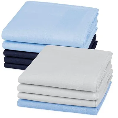 Productafbeelding van Ibenzoa® 9-delige set katoenen zakdoekjes, 40x40 cm, meerkleurig met retro-strepen - klassieke zakdoekjes voor dagelijks gebruik, zakelijk gebruik en feestelijke gelegenheden