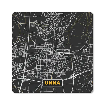 Produktbild von MuchoWow® Mauspad Mousepad Schwarz und Gold - Stadtplan - Unna - Deutschland - Karte 30x30 cm - Mousepads - Maus Mat - Pad - Mausunterlage - Gaming