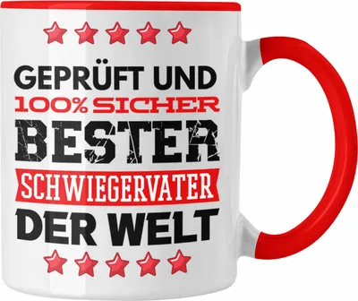 Produktbild von Trendation - Schwiegervater Tasse Geschenk Geburtstag Spruch Bester Schwiegerpapa Der Welt Vatertag Lustige Geschenkidee (Rot)