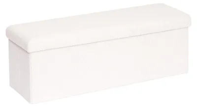 Immagine prodotto di Contenitore con seduta, poggiapiedi pieghevoli e spazio contenitivo, colore bianco