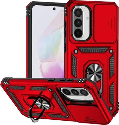Produktbild von Samsung Galaxy A36 / A56 Hülle - Coverup Armor Ring Ständer Back Cover mit Kamera Schutz - Rot