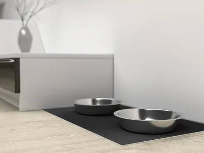 Produktbild von Primaflor Napfunterlage EXPOPET - Anthrazit - 50x30cm - wasserdichte Futtermatte für Hunde & Katzen