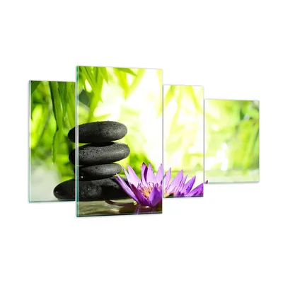 Produktbild von Bilder auf glas - Spa bambus blume wasser - 120x70cm - Glasbilder - Wandbilder - Kunstdruck - zum Aufhängen bereit - Wanddekoration aus Glas - Glas Bilder - Wandbild auf Glas - GDL120x70-2477