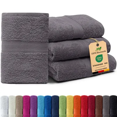 Produktbild von 4er-Set ARIZONA Handtuch-Serie von AR Line – 100% Baumwolle, 500 g/m², 4er-Set Saunatücher XXL 100x200 cm, Anthrazit-Grau