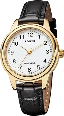 Produktbild von Regent Leder Damen Uhr F-959 Handaufzug Armband schwarz D2URF959