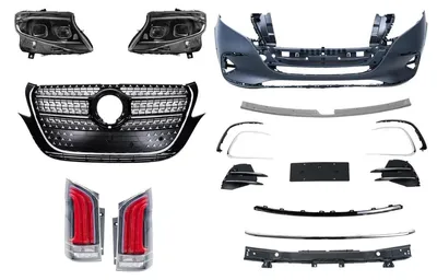 Produktbild von BodyKit für Mercedes Vito 2020–2024 Stoßstange Kühlergrill Scheinwerfer Rückleuchten.
