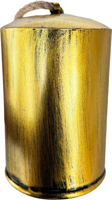 Produktbild von Weihnachtsglocke mit Metalltextur, Farbverlauf, Größenanordnung, Naturhanfseil, Retro-Glocke
