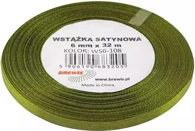 Obrázek produktu pro Wstążka satynowa oliwkowa 6 mm x 32 m
