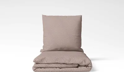 Produktbild von Setex Musselin Bettwäsche - uni  155 x 220 cm taupe modern, unifarben, besonders luftig