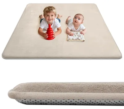 Produktbild von Spielteppich Krabbelmatte Spielmatte - 150 x 200 cm - Beige - Rutschfest, 3 cm dick