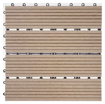 Produktbild von WPC Bodenfliese Rhone, Holzoptik für Balkon/Terrasse, 11 Stück à 30x30cm = 1m² - Basis Teak
