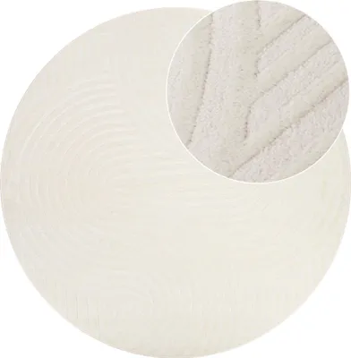 Obrázek produktu pro Tapiso Koberec HYGGE Modern Round White Obývací pokoj Ložnice 80 x 80 cm