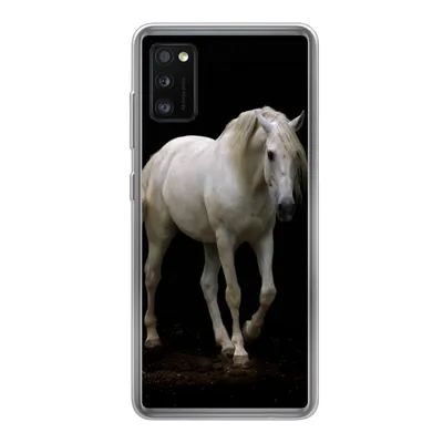 Produktbild von MuchoWow® Handyhülle Schutzhülle Hülle für Samsung Galaxy A41 Pferde - Nutztiere - Schwarz Silikon Softcase Handy Hülle - Mobiltelefon
