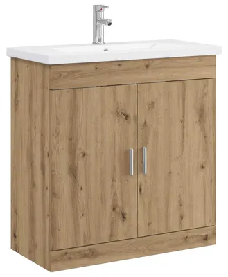 Zdjęcie produktu dla Zestaw mebli łazienkowych vidaXL Artisan – dąb, 81 x 40 x 84,5 cm