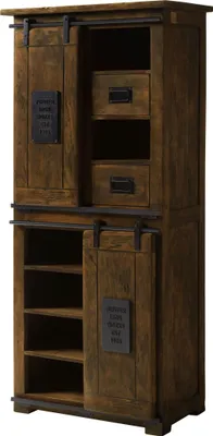 Produktbild von MASSIVMOEBEL24 Schrank Mango 80x45x175 braun lackiert RAILWAY #417
