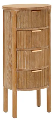 Image de Commode Goteborg 38X33,5X82 Cm - Meuble 3 Tiroirs En Bois Et Fer - Rangement Moderne Pour Petits Espaces