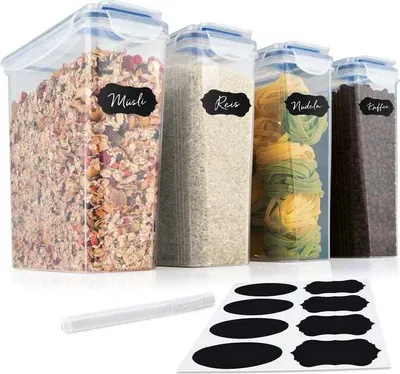 Produktbild von GOURMETmaxx 4 Stk Vorratsdosen-Set mit wasserdichtem Klick-It Verschluss Frischhalte-Dosen im Deckel aromafrisches Aufbewahren Klickverschluss