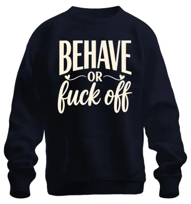 Immagine prodotto di Magatti o vattene. Felpa/maglione con scritta provocatoria e umoristica, colore blu navy, taglia L
