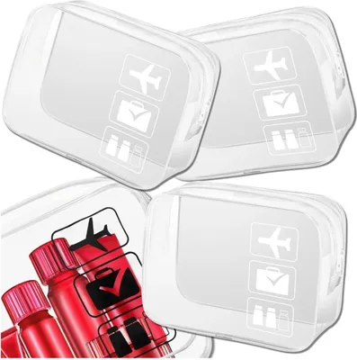 Immagine prodotto di EDIBAZZAR | Set di organizer trasparenti per valigia e borsa cosmetica, 3 pezzi, bianco