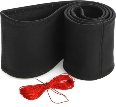 Produktbild von Lenkradschoner Lenkradhülle Lenkradbezug Echtes Leder Ø 37-39/ 10 cm Roter Faden