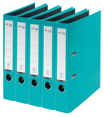Productafbeelding van VON Leitz ordners, A4, 5 stuks, karton met kunststofomslag, 50 mm rugbreedte