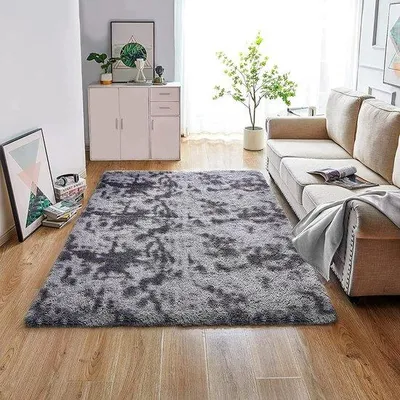 Produktbild von Famanu Teppich Plüsch weich und langlebig - dunkelgrau, 80 x 150 cm