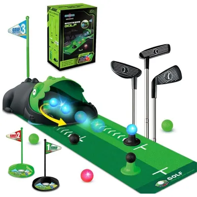 Produktbild von Minigolf Spielset - Elektronisches Golfspiel - Automatische Ballrückgabe - Nachtlicht - Indoor/Outdoor - Für 14+ Jahre - Grün
