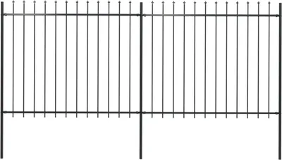 Obrázek produktu pro Zahradní plot s hroty ocelový 11,9 x 1,2 m černý černá 3.4 m / 1.5 m