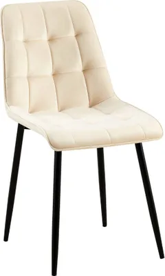 Produktbild von CLP Esszimmerstuhl Gifford Samtbezug gepolstert mit Rückenlehne creme Material Samt