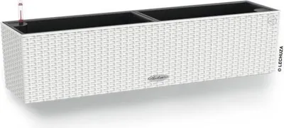 Image de Jardinière Balconnière LECHUZA Cottage 80, 79 x 19 x 19 cm, 12 L, Kit Complet, Blanc