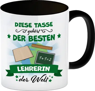 Produktbild von Beste Lehrerin der Welt Kaffeebecher Schwarz