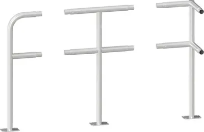 Produktbild von Endpfosten/Standpfosten Stahlrohr Ø 48 mm als Schutzgeländer variabel steckbar für Dübelbefestigung feurverzinkt H = 100