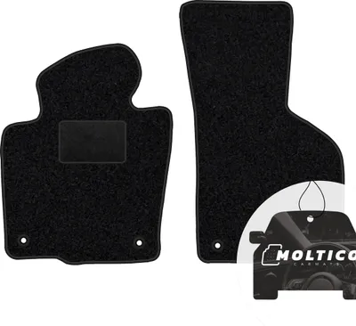Produktbild von moto-MOLTICO Vorne Fußmatten Auto Velours Autoteppiche Schwarz Automatten Set 2-teilig passend für VW Passat B6 B7 CC