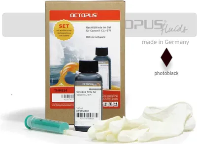 Zdjęcie produktu dla Zestaw uzupełniający z atramentem do czarnego wkładu do drukarki Canon CLI-571