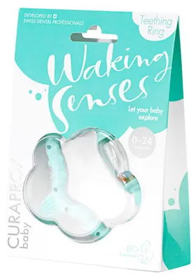 Produktbild von Curaprox Beißring Türkis für Babys, Beruhigung & Zahnhilfe 0-24 Monate