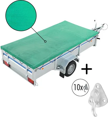 Produktbild von Anhänger Sicherheitsnetz feinmaschig 1,60x2,50 M + 10 Planenhaken Metall