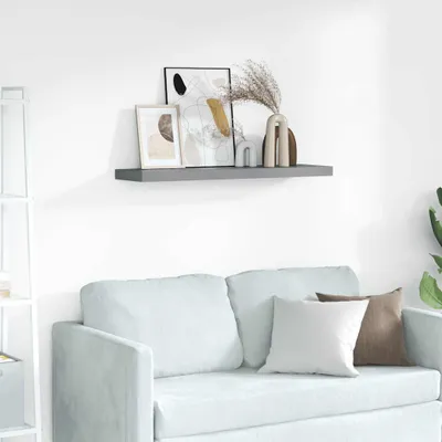 Image de vidaXL Étagère suspendue Gris 90x23,5x3,8 cm MDF