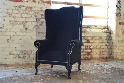 Immagine prodotto di Poltrona ad ala poltrona TV design imbottitura divano divano Chesterfield tessuto nuovo 352