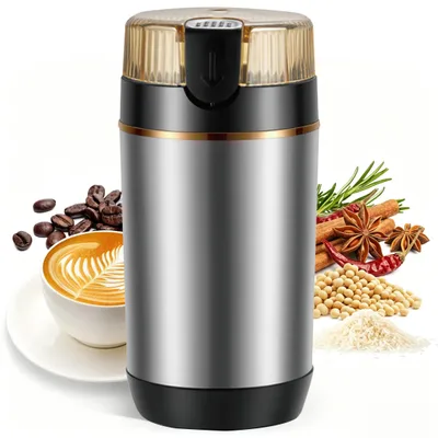 Produktbild von SROSS Kaffeemühle Elektrische Kaffeemühle Edelstahl Klinge, Kaffeebohnenmühle 150 W, für Kaffeebohnen, Kräuter, Nüsse, Körner