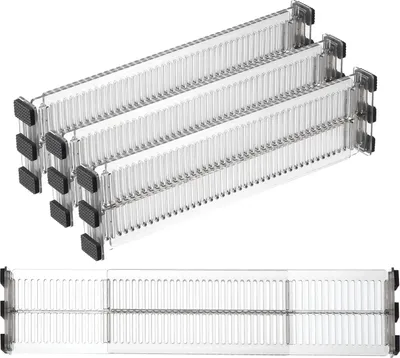 Obrázok produktu pre Nastaviteľné deliče do zásuviek, dĺžka 27,5–51 cm, 4 kusy, vhodné do kuchyne a spálne
