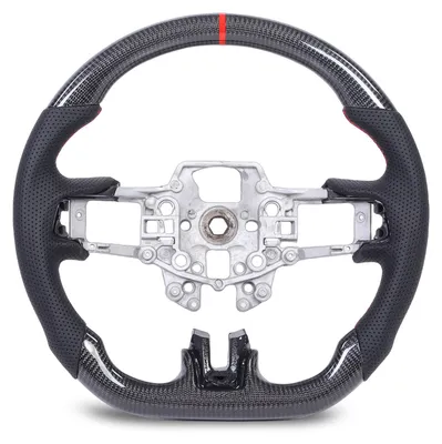 Immagine prodotto di Volante in fibra di carbonio e pelle traforata, ricambio per Ford Mustang V6 EcoBoost GT Shelby 2015–2017